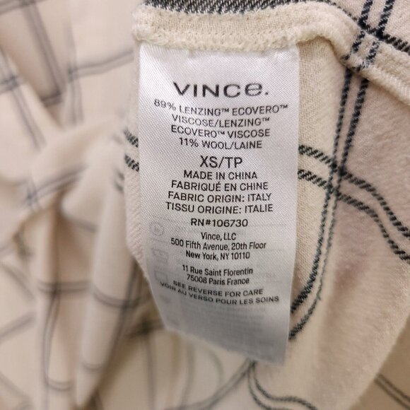 Vince Wool Blend Top Womens XS Oversized Boxy Long Sleeve Blouse Office Casual - Picture 10 of 11